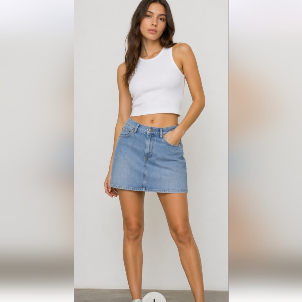 J CREW Stretch Jean Denim Mini Skirt 4